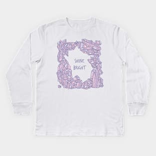 Shine Bright - Geometric Crystal Illustration Kids Long Sleeve T-Shirt